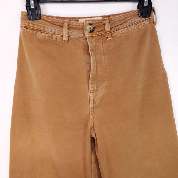 Free People Jeans Wide Leg Womens Size 24 Denim  High Rise Brown - Picture 3 of 16